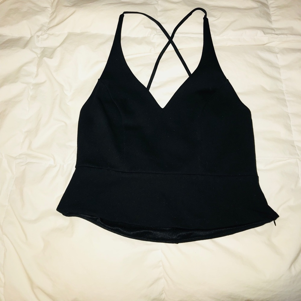 Black thin strap halter top NWOT